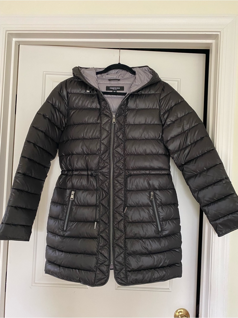 Kenneth Cole New York Black Quilted Hooded Puffer Coat in Small NWOT